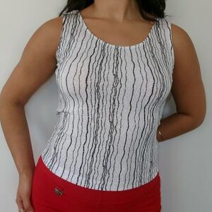 Y2K embellished striped top